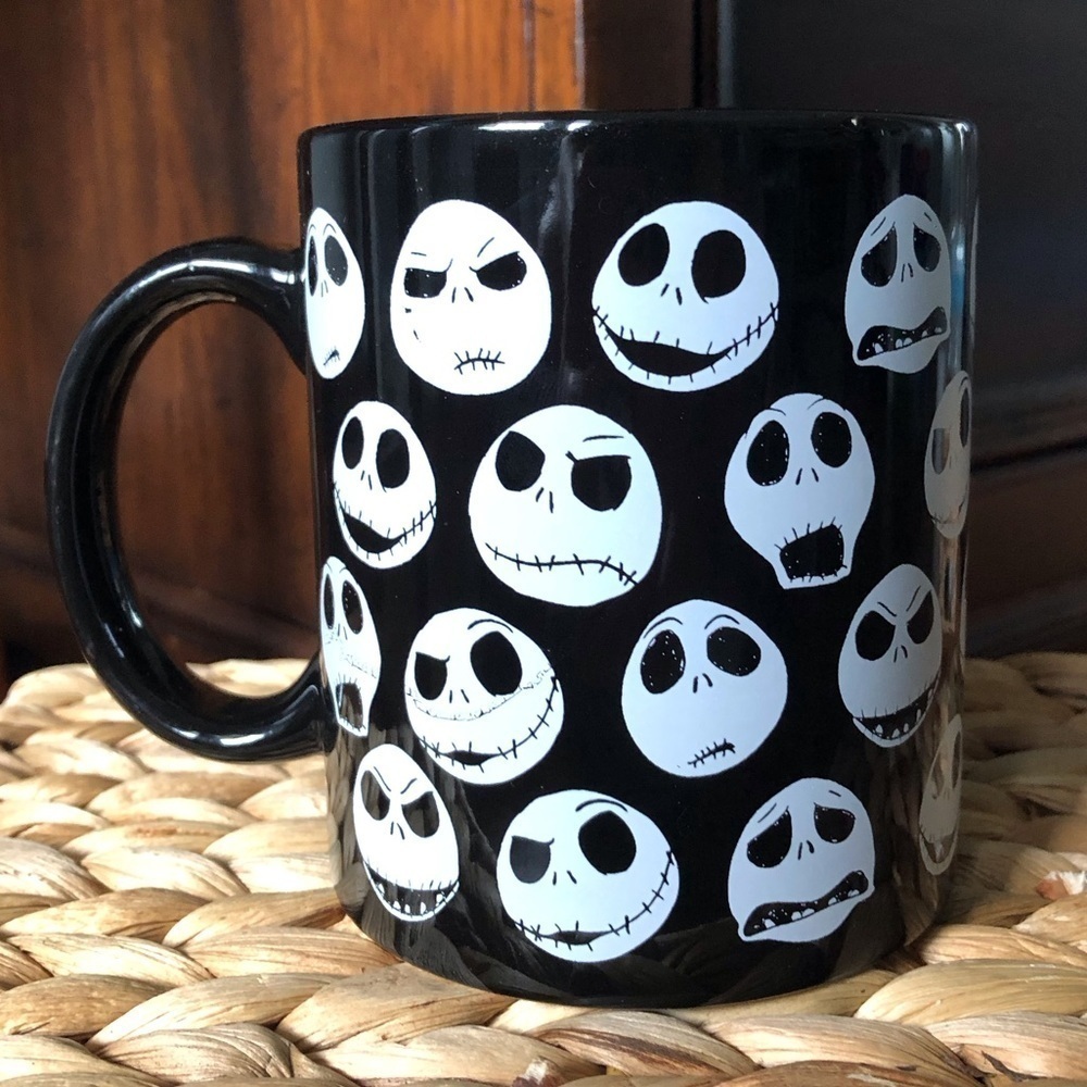 Bioworld Disney Nightmare Before Christmas black Jack faces ceramic mug